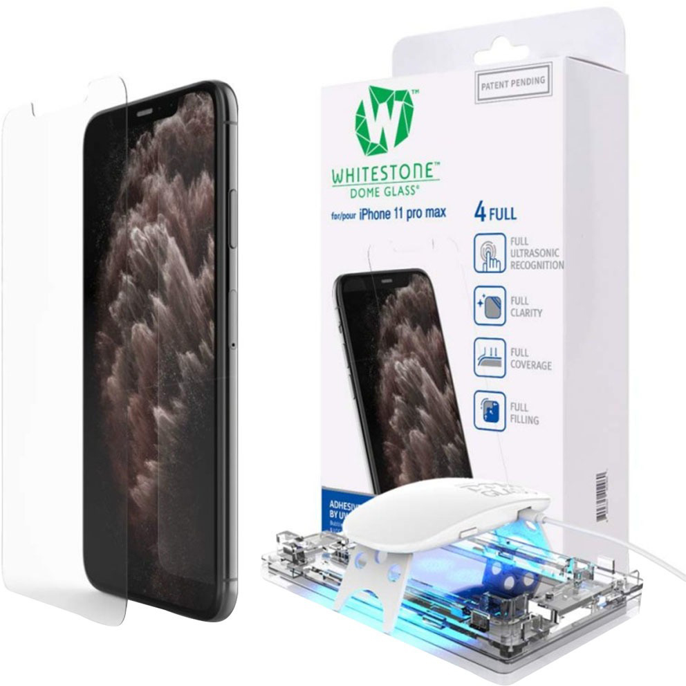 Купить защитное стекло Whitestone Dome с UV-лампой (8809365403820) для  iPhone 11 Pro Max (Clear) в Москве в каталоге защитных стекол для телефонов  с доставкой. Характеристики, цены в интернет-магазине iCover.