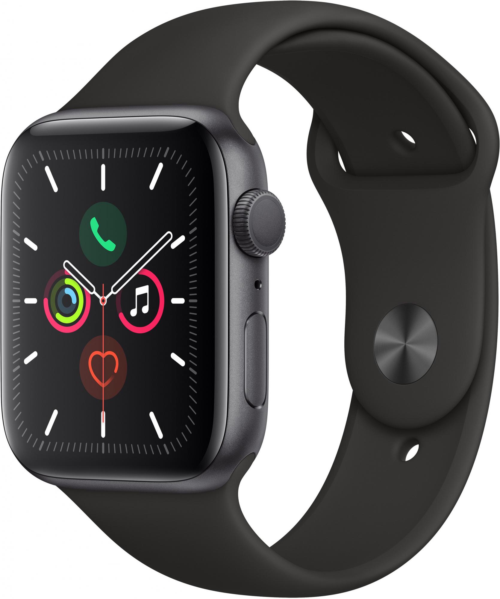 Купить умные часы Apple Watch Series 5 44mm Sport Band MWVF2RU/A (Space  Grey/Black) 1098896 в Москве в каталоге умных часов с доставкой.  Характеристики, цены в интернет-магазине iCover.