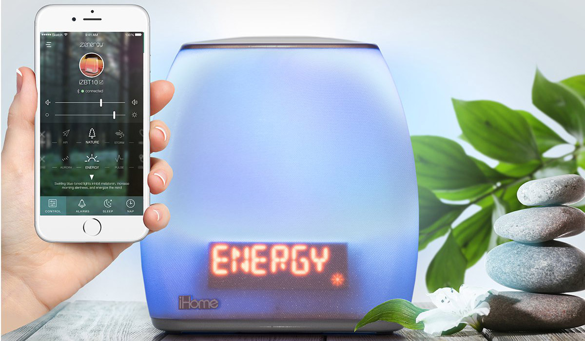 Купить световой будильник iHome Zenergy Bedside Sleep Therapy Machine  iZBT10 (Silver) в Москве в каталоге будильников с доставкой.  Характеристики, цены в интернет-магазине iCover.