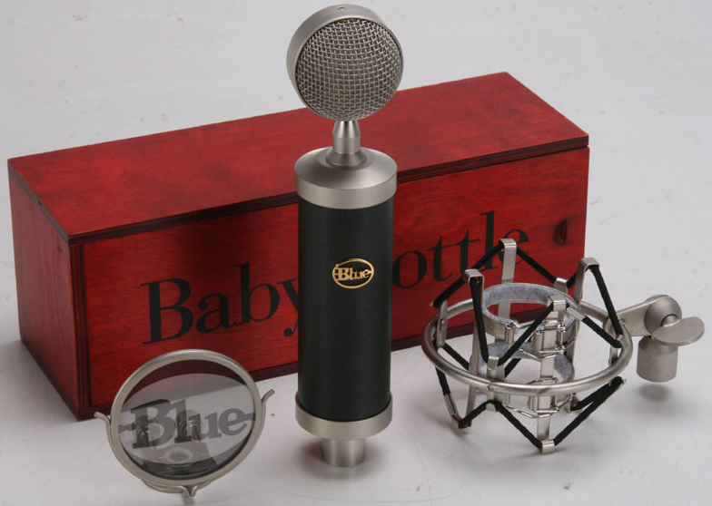 blue baby bottle microphone