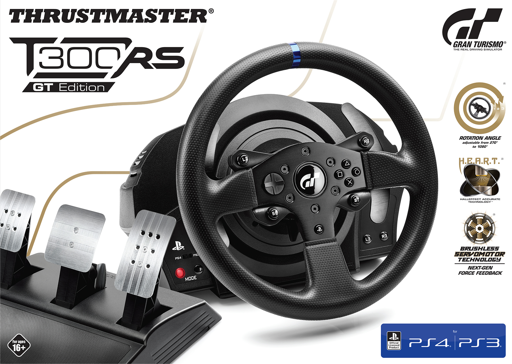 Купить руль Thrustmaster T300 RS GT Edition (4160681) для PS3/PS4/PC  (Black) в Москве в каталоге геймпадов с доставкой. Характеристики, цены в  интернет-магазине iCover.