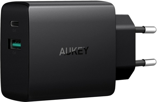 

Сетевое зарядное устройство Aukey Wall Charger Dual Port USB-A/C PA-Y9 (Black)