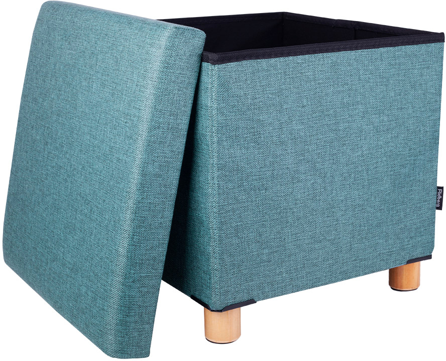 Пуф складной с ящиком Ridberg BOX Wool (Emerald) купить в интернет-магазине icover