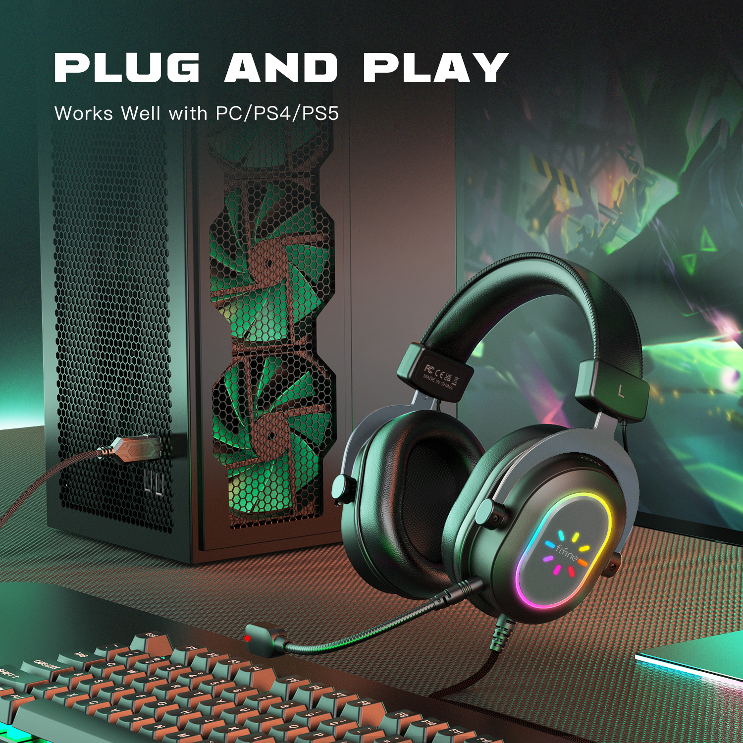 Игровые наушники Fifine H6 Gaming Headsets (Graphite) купить в интернет-магазине icover