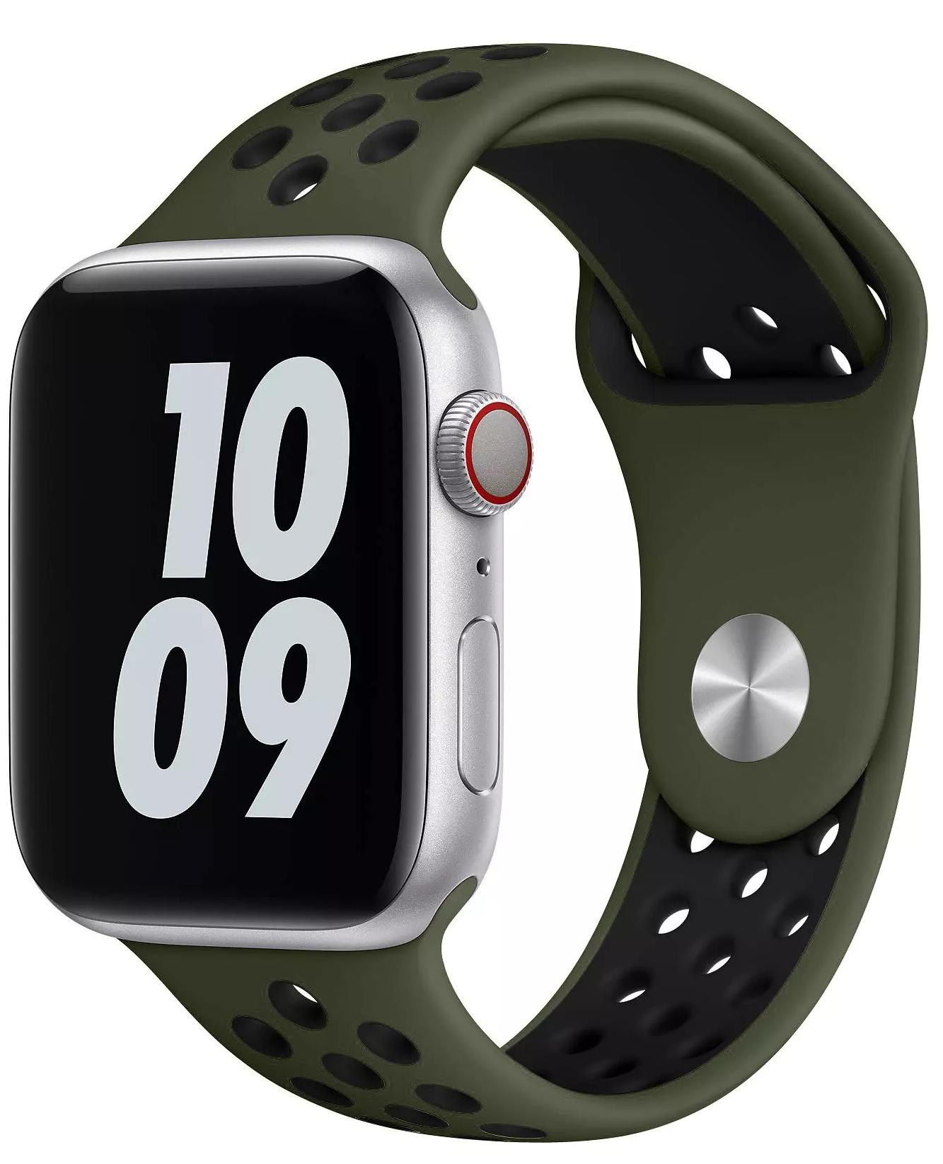 

Ремешок Wiwu Dual Color Silicone Band для Apple Watch Series 1-6/SE 42/44 mm (Green/Black)