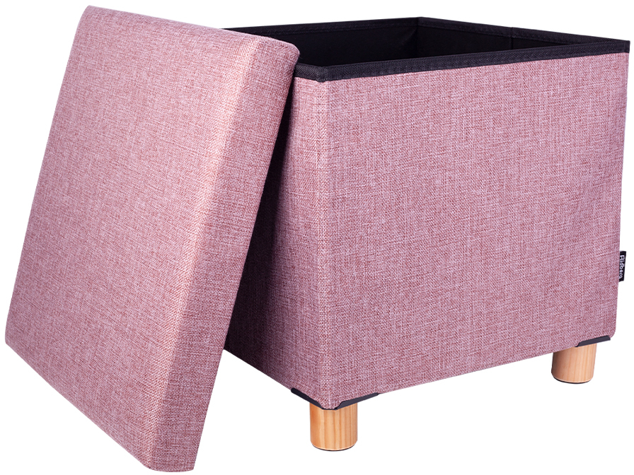 Пуф складной с ящиком Ridberg BOX Wool (Pink) купить в интернет-магазине icover