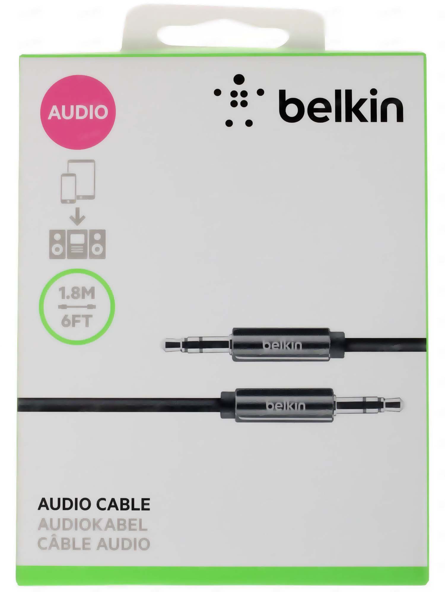 Кабель Belkin 3.5mm Stereo AV10104bt1.8M (Black) купить в интернет-магазине icover