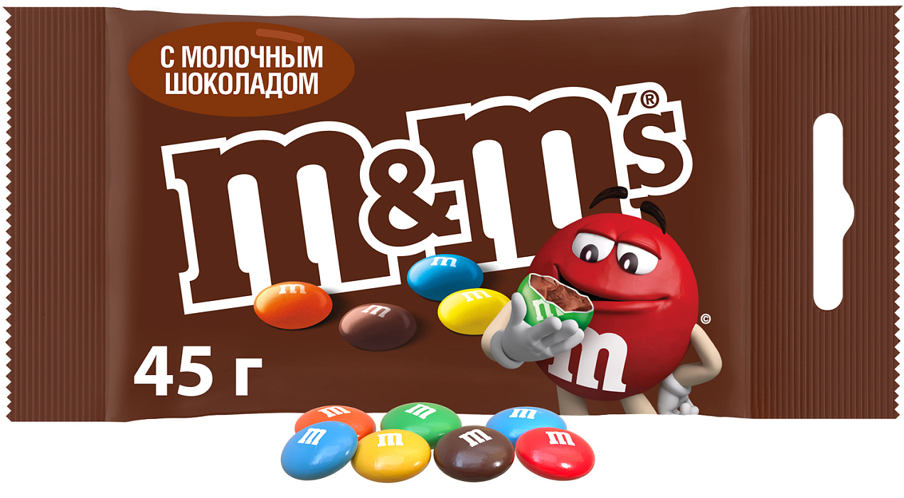 Драже M&M's с молочным шоколадом, 45г х 32 шт. купить в интернет-магазине icover