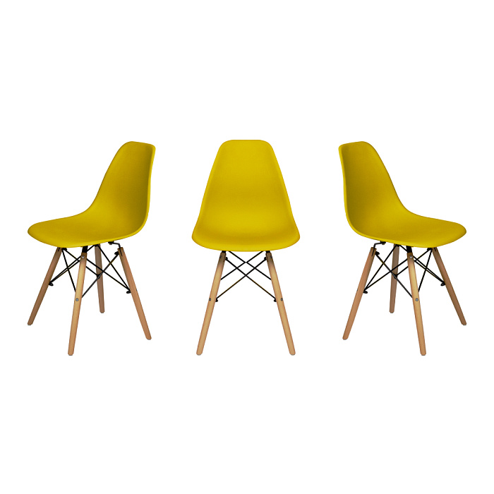 Комплект стульев RIDBERG DSW EAMES 3 шт. (Yellow) купить в интернет-магазине icover