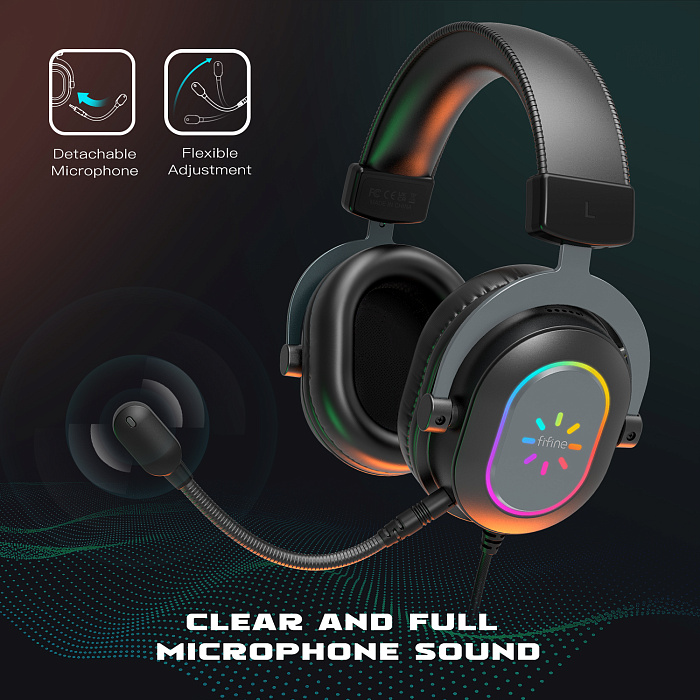 Игровые наушники Fifine H6 Gaming Headsets (Graphite) купить в интернет-магазине icover