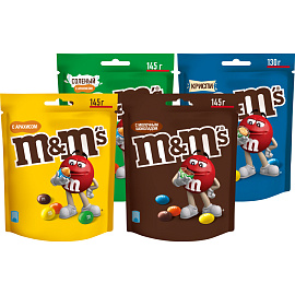 Ассорти DrageeMix драже M&M's Арахис (2х145г), Шоколад (2х145г), Соленый Арахис (2х145г), Криспи (2х145г) купить в интернет-магазине icover