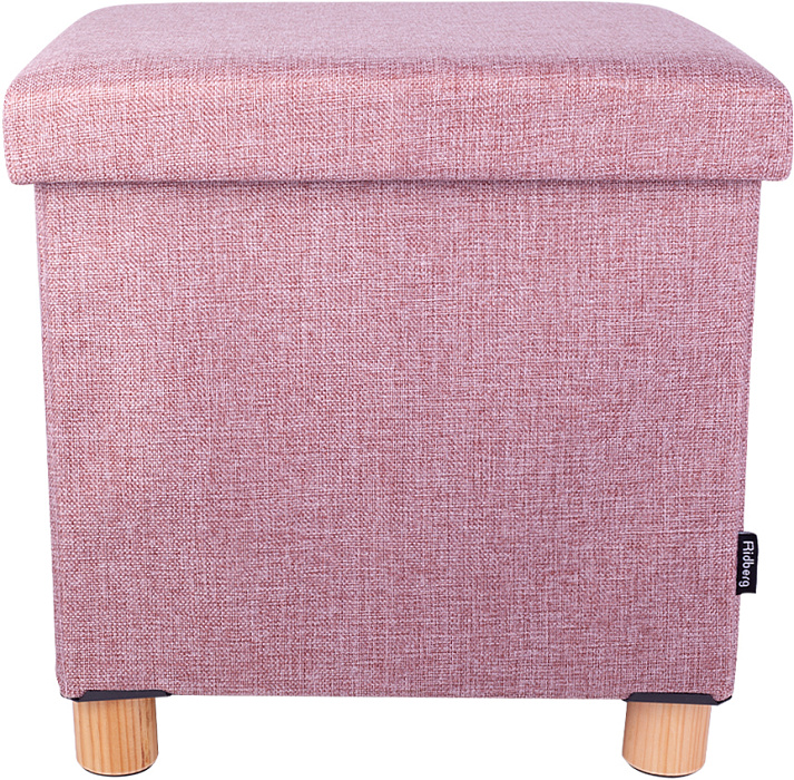 Пуф складной с ящиком Ridberg BOX Wool (Pink) купить в интернет-магазине icover