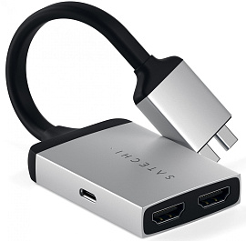 Адаптер Satechi Type-C Dual HDMI Adapter ST-TCDHAS (Silver) купить в интернет-магазине icover