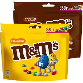 Ассорти DrageeMix драже M&M's Шоколад (1х360г), Арахис (1х360г) купить в интернет-магазине icover