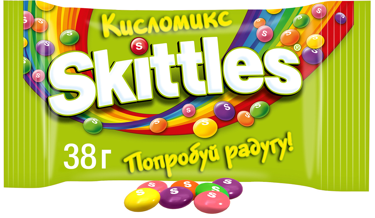 Драже Skittles Кисломикс, в разноцветной глазури, 12 шт по 38 г купить в интернет-магазине icover