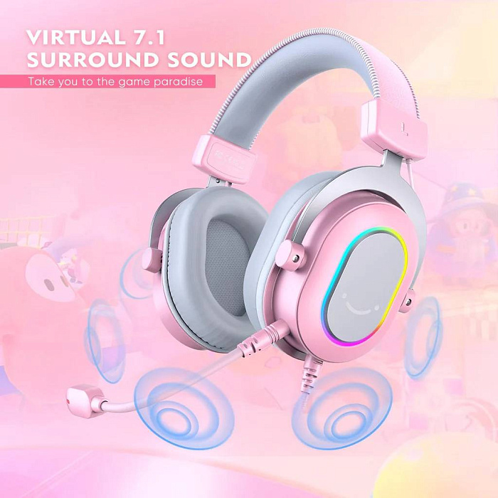 Игровые наушники Fifine H6 Gaming Headsets (Pink) купить в интернет-магазине icover