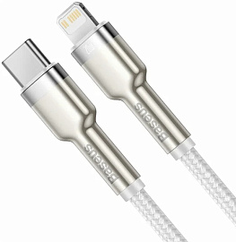 Кабель Baseus Cafule Metal (CATLJK-B02) USB-C/Lightning 2m (White) купить в интернет-магазине icover