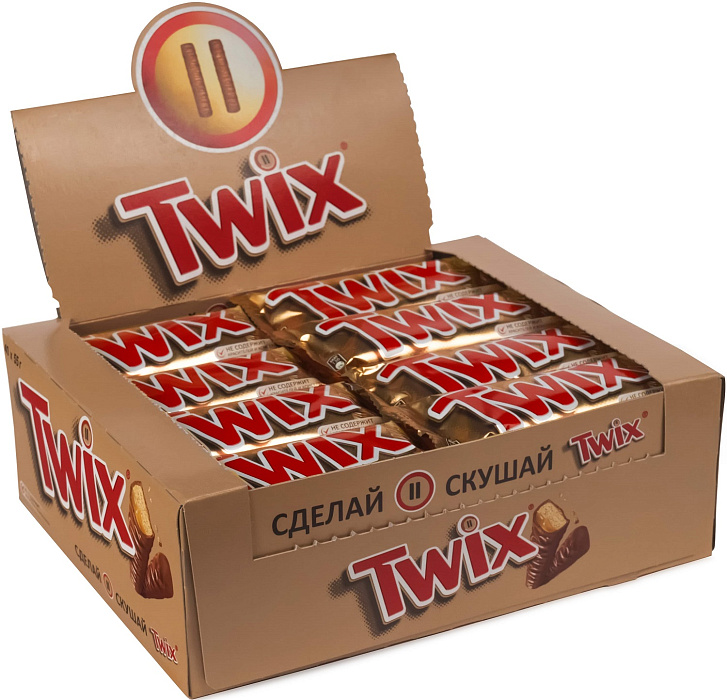 Шоколадный батончик Twix, 55 г х 40 шт. купить в интернет-магазине icover