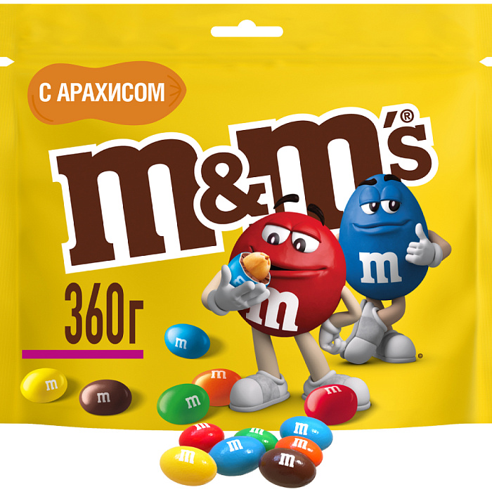 Драже M&M's с арахисом и молочным шоколадом, 360 г х 2 шт. + Драже M&M's c молочным шоколадом, 360 г х 2 шт. купить в интернет-магазине icover