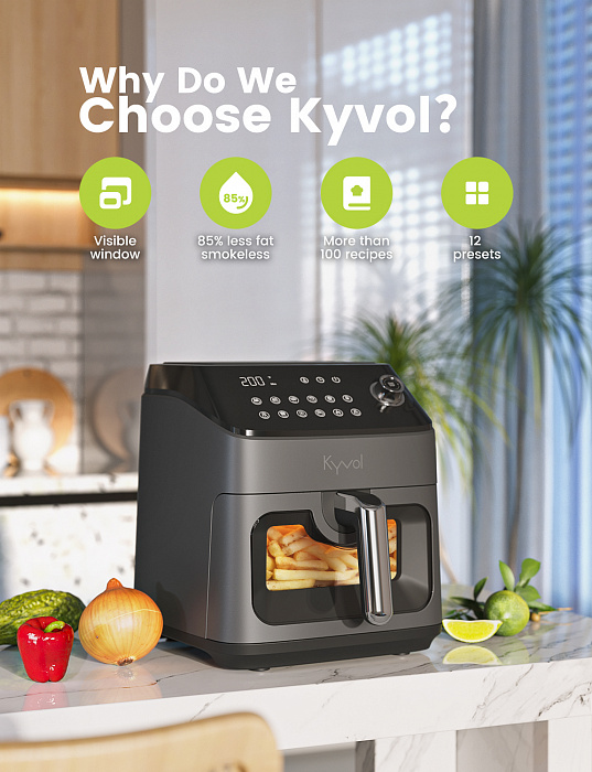 Аэрофритюрница Kyvol AF200W (Black) купить в интернет-магазине icover