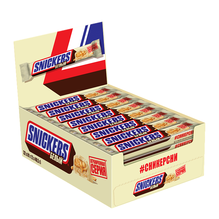 Шоколадный батончик Snickers Белый (32х81г) купить в интернет-магазине icover