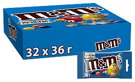 Драже M&M's Криспи драже с хрустящим центром, 36г х 32 шт. купить в интернет-магазине icover