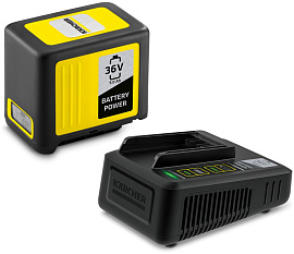 Комплект аккумулятор + быстрое зарядное устройство Karcher Starter Kit Battery Power 36/50  (2.445-065.0) купить в интернет-магазине icover