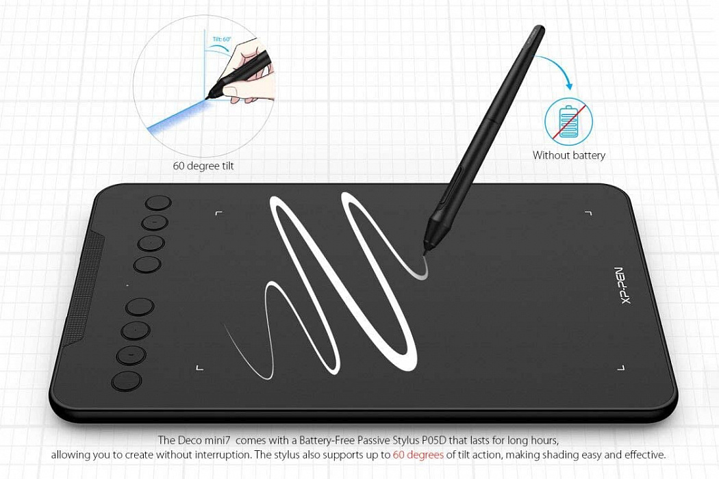 Графический планшет XP-Pen Deco Mini7 (Black) купить в интернет-магазине icover