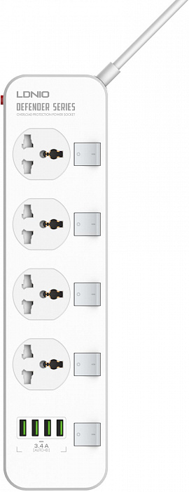 Сетевой фильтр LDNIO Defender Series SC4408 (White) купить в интернет-магазине icover
