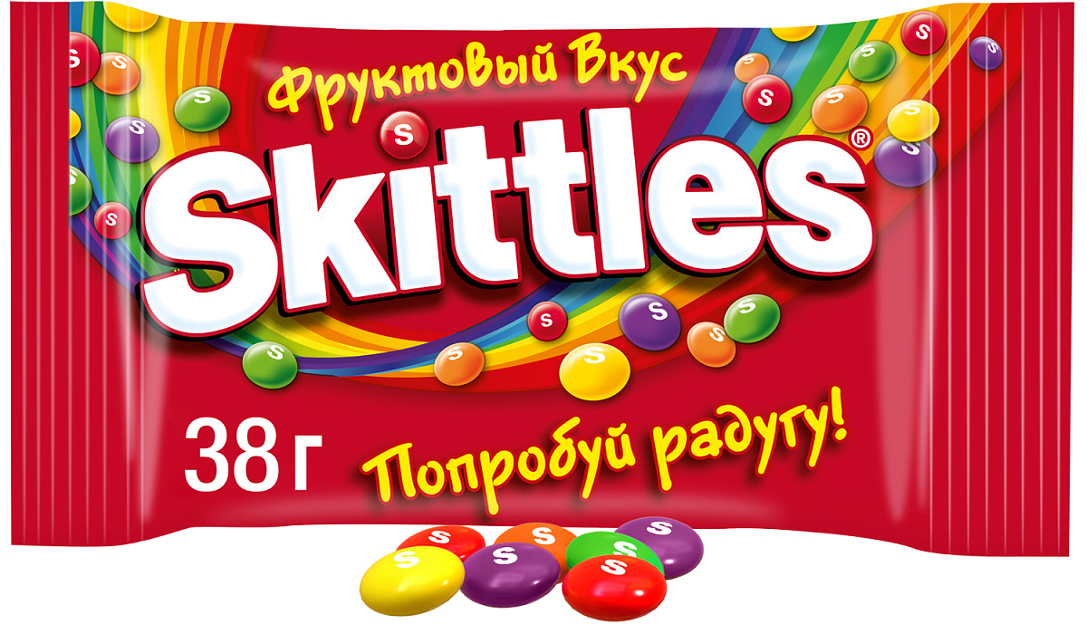 Драже Skittles Фрукты, в разноцветной глазури, 38 г х 12 шт купить в интернет-магазине icover