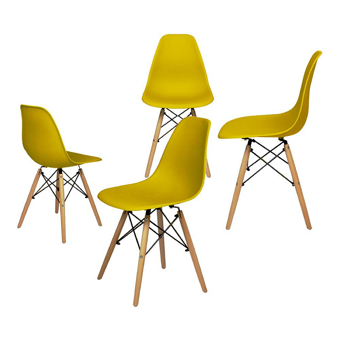 Комплект стульев RIDBERG DSW EAMES 4 шт. (Yellow) купить в интернет-магазине icover