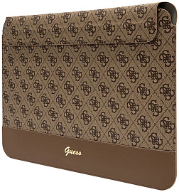 Чехол Guess Sleeve 4G Bottom stripe Metal logo для ноутбуков 13-14" (Brown) купить в интернет-магазине icover