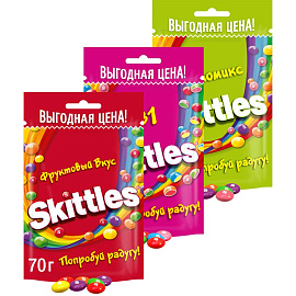 Ассорти DrageeMix драже Skittles Фрукты (3х70г), Кисломикс (3х70г), 2-в-1 (3х70г) купить в интернет-магазине icover