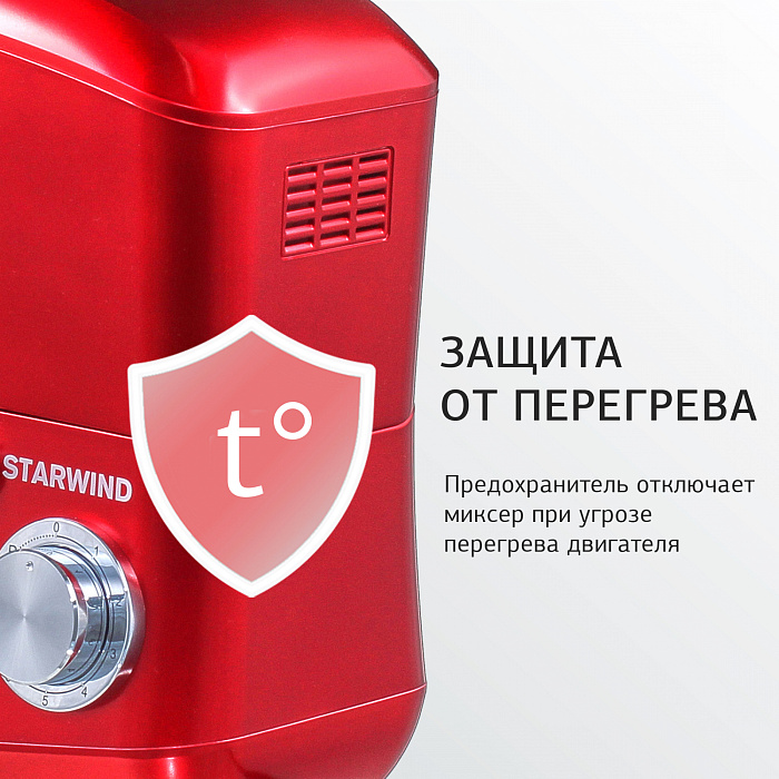 Миксер планетарный Starwind SPM5184 1000Вт (Red) купить в интернет-магазине icover