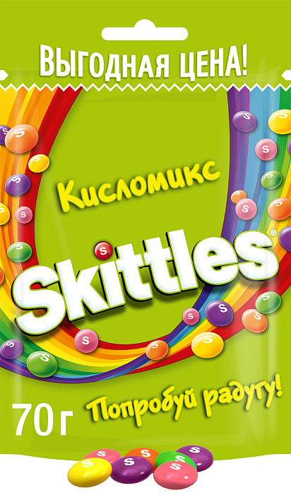 Драже Skittles Кисломикс, в разноцветной глазури, 70 г  10 шт. купить в интернет-магазине icover