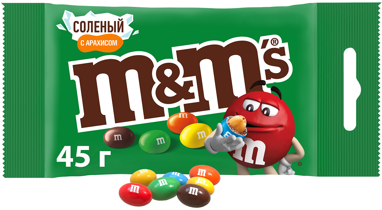 Драже M&M's с соленым арахисом, 45г х 32 шт. купить в интернет-магазине icover