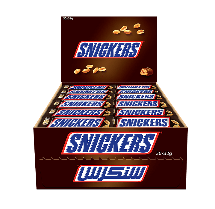 Шоколадный батончик Snickers, 32 г х 36 шт. купить в интернет-магазине icover