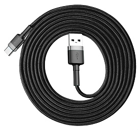 Кабель Baseus Cafule Series USB/USB-C 2m CATKLF-CG1 (Gray/Black) купить в интернет-магазине icover