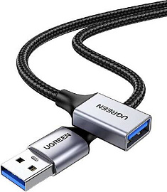 Кабель-переходник UGREEN USB 3.0 Extension Cable Aluminum Case 1m US115 (Black) купить в интернет-магазине icover