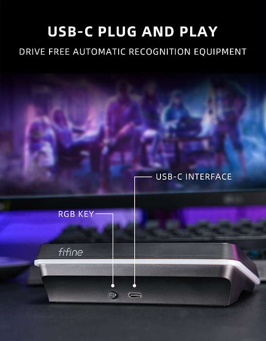 Контроллер для стриминга Fifine Visualization Keyboard D6 (Black) купить в интернет-магазине icover