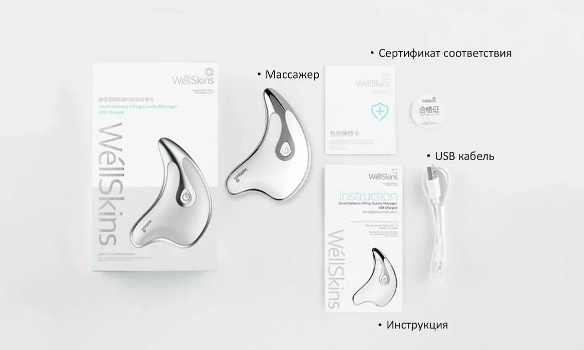 Массажер Wellskins Smart Galvanic Lifting Guasha (WX-BJ808) купить в интернет-магазине icover