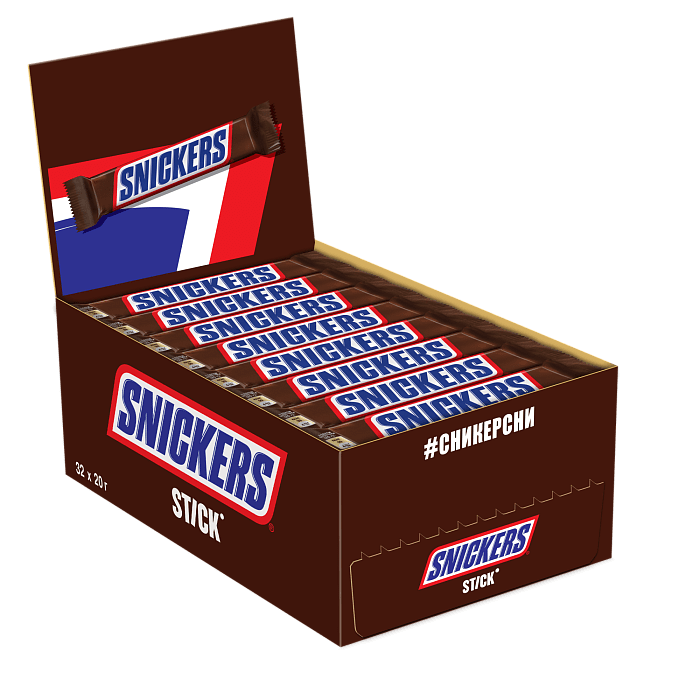 Шоколадный батончик Snickers Stick (320х20г) купить в интернет-магазине icover