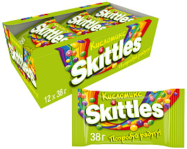 Драже Skittles Кисломикс, в разноцветной глазури, 12 шт по 38 г купить в интернет-магазине icover