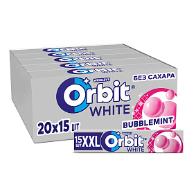 Жевательная резинка Orbit XXL White Бабблминт, без сахара (20х20.4г) купить в интернет-магазине icover