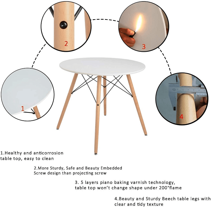 Стол обеденный RIDBERG DSW EAMES 70x75 см (White) купить в интернет-магазине icover