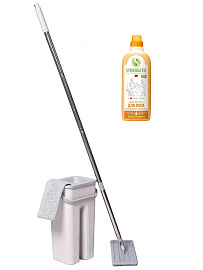 Швабра и ведро с отжимом Ridberg Hand-Free Scrape Mop Small + Synergetic 0,75л. купить в интернет-магазине icover