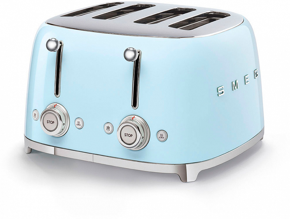 Тостер Smeg (TSF03PBEU) на 4 ломтика (Pastel Blue) купить в интернет-магазине icover