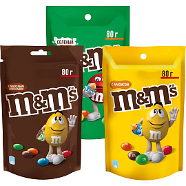 Ассорти DrageeMix драже M&M's Шоколад (2х80г), Арахис (2х80г), Соленый Арахис (2х80г) купить в интернет-магазине icover