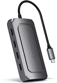 USB-хаб Satechi USB 4 Multiport Adapter (ST-U4MA3M) 8K HDMI, USB-A, USB-C PD, Ethernet (Space Grey) купить в интернет-магазине icover