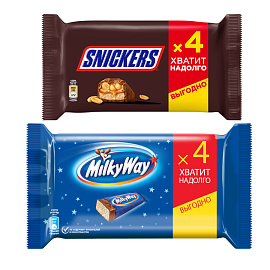 Ассорти BarsMix шоколадный батончик Snickers (4х40г), Milky Way (4х26г) 2 шт. купить в интернет-магазине icover